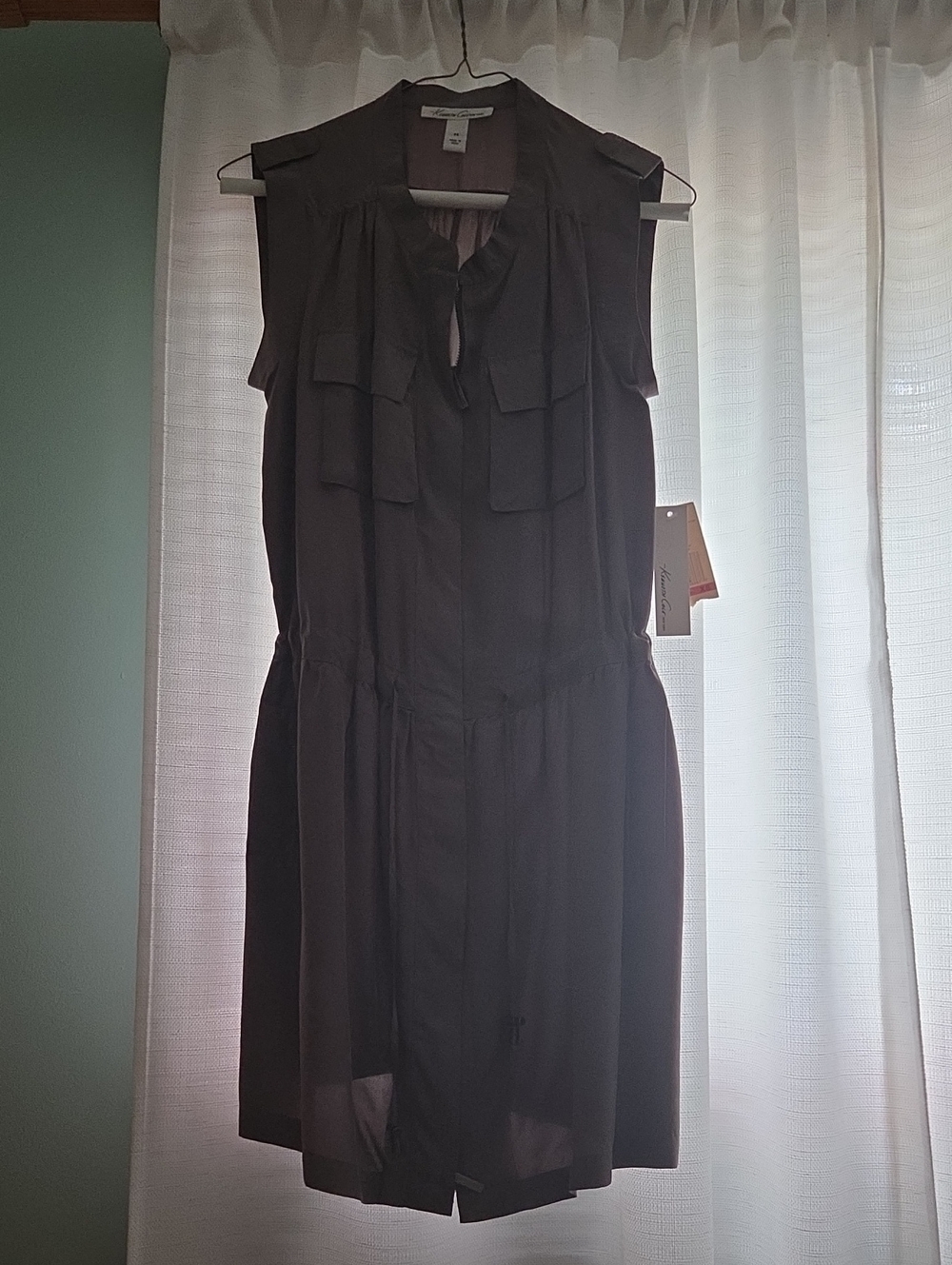 Vintage Kennerh Cole Sleeveless Pocket Front Women’s Dress in Dark Brown